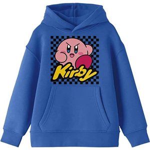 Kirby Checker Background Screen Print Mens Pullover Hoodie - Size XL - NWT